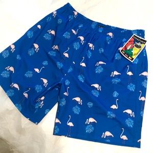 NWT Weekender Mens Pink Flamingo Print Swim Trunks